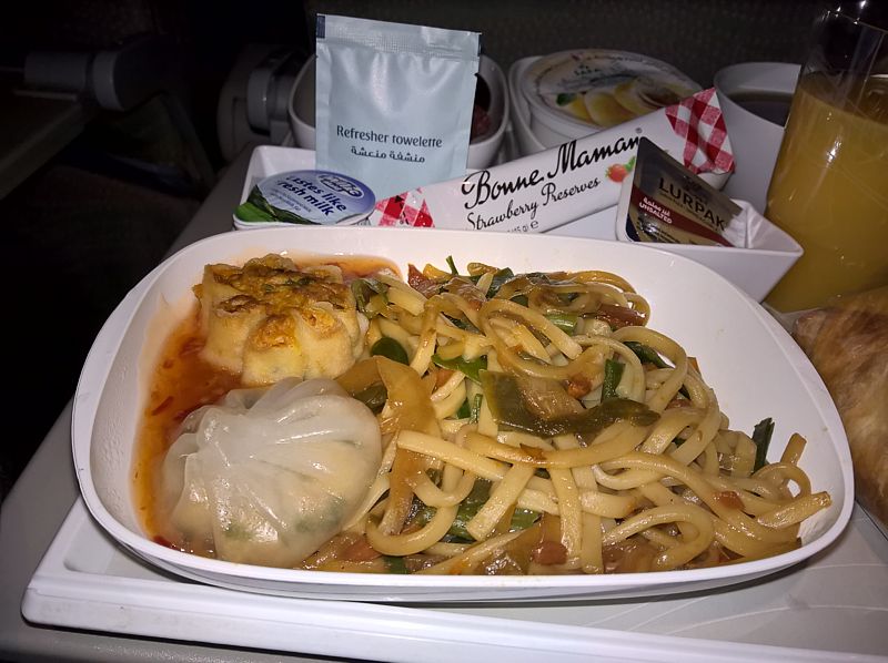 trip report emirates a380 lhr dxb sin Emirates inflight meal: