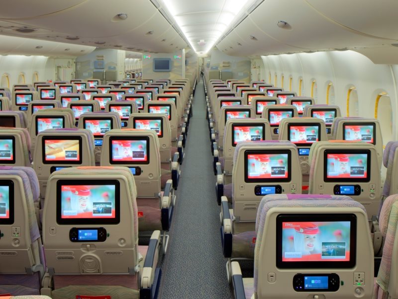 emirates wifi onboard Emirates economy cabin