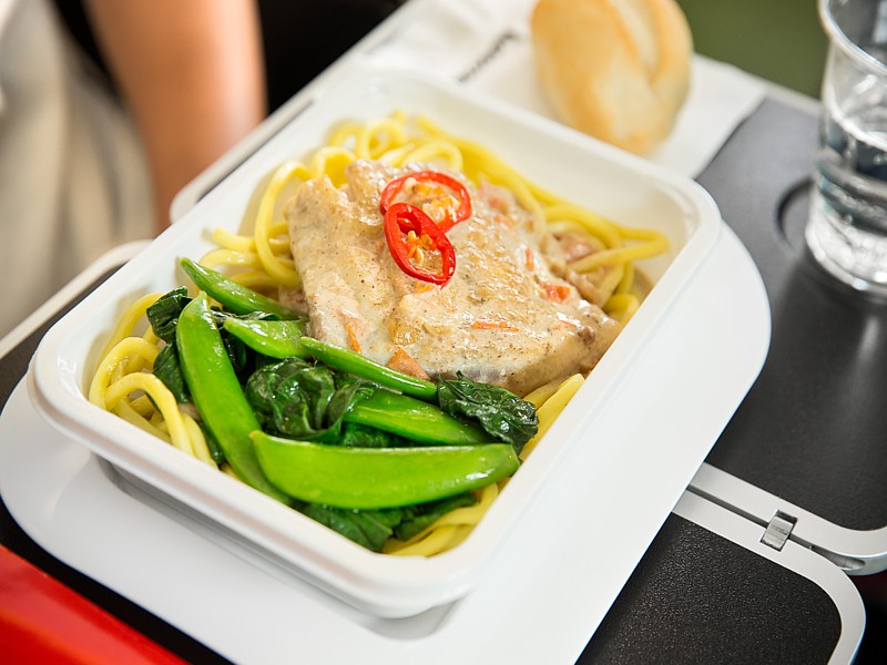 qantas economy meals Barramundi poached in