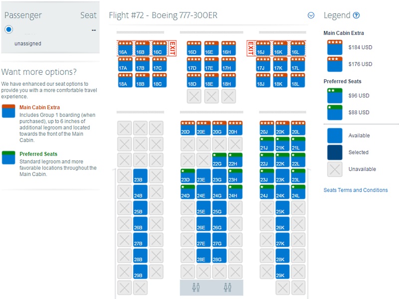 american airlines boeing777 300 Booking Main Cabin