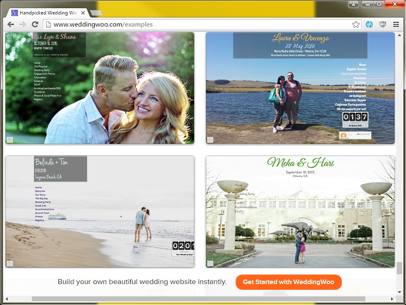 the best wedding websites WeddingWoo wedding website