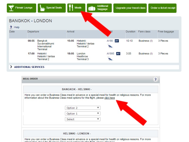 finnair business seat lounge meals Finnair Business Class