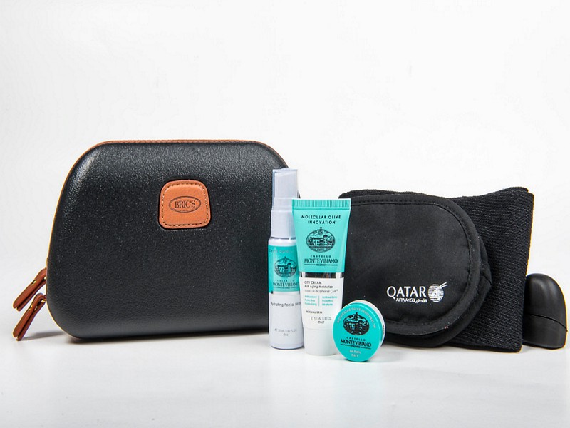 New Qatar Airways amenity kits in economy, business and first class