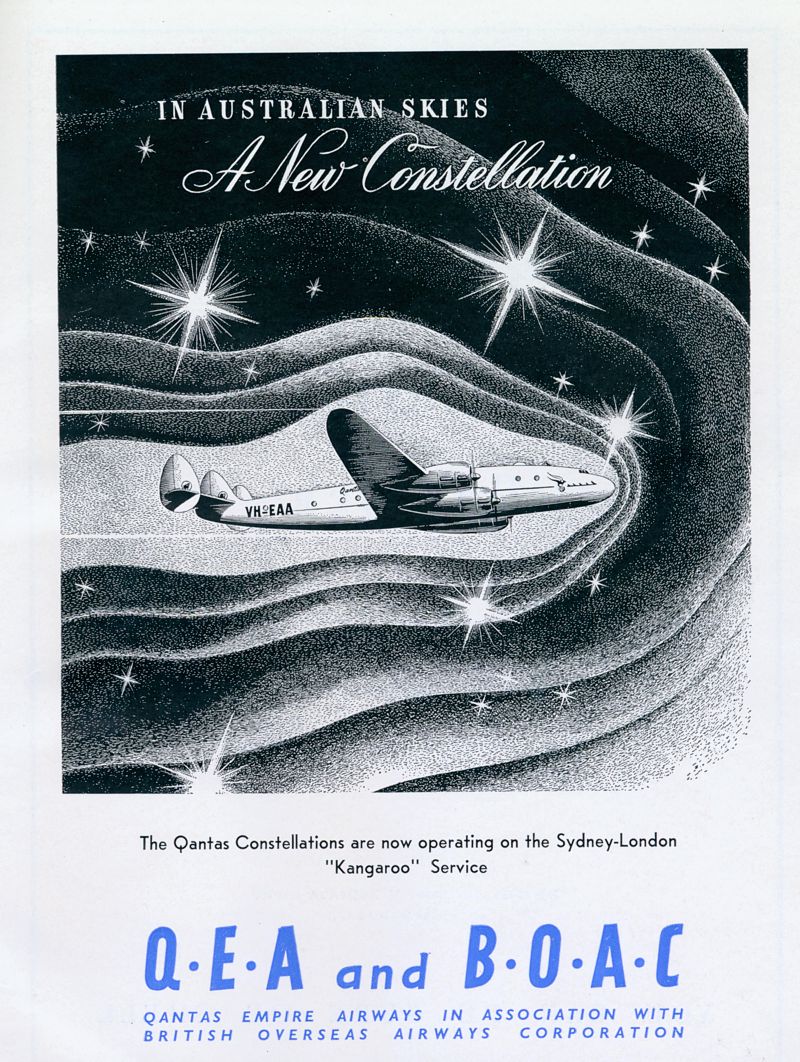 qantas london perth direct Qantas Lockheed Constellation