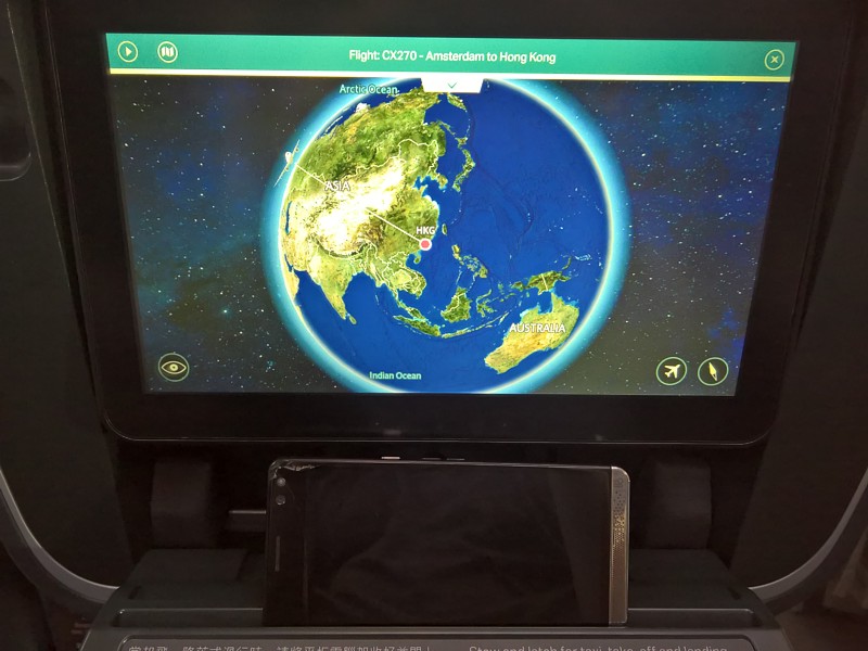 cathay pacific a350 premium economy Moving map