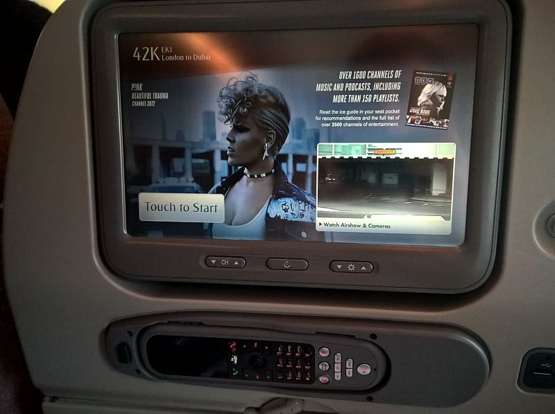 trip report emirates a380 lhr dxb sin Emirates seatback TV(c)