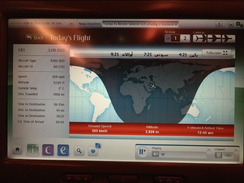 trip report emirates a380 lhr dxb sin Emirates inflight map