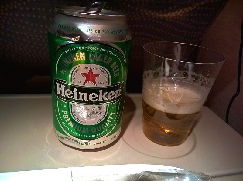 trip report emirates a380 lhr dxb sin Emirates beer, Heineken(c)