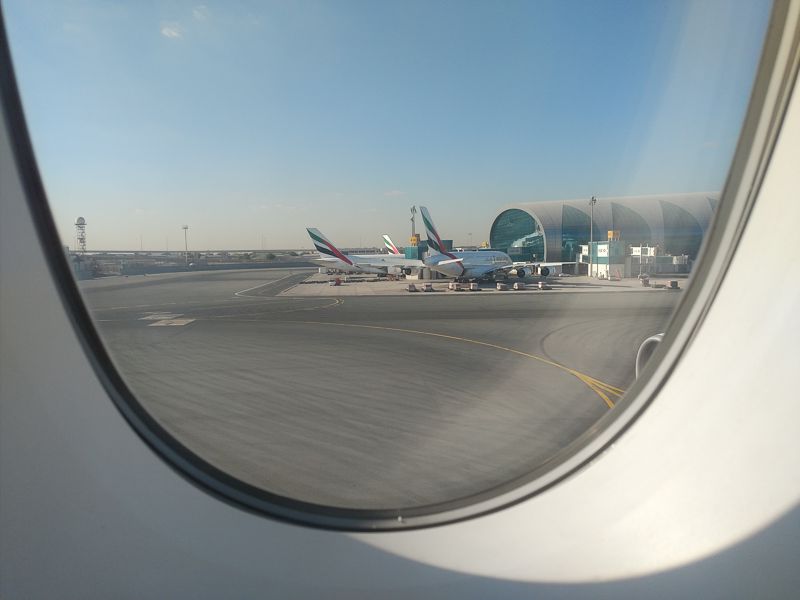 trip report emirates a380 lhr dxb sin Dubai airport (c)