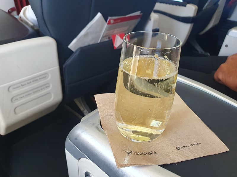 Virgin Australia Business Class Sparkling Wine Trip Report