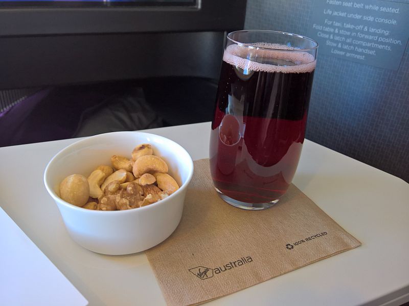 Virgin Australia Business Class Meal - Welcome Nuts