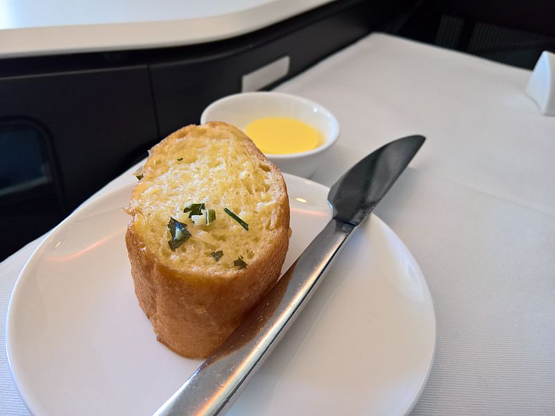 Virgin Australia Business Class Meal - Garlic Bread