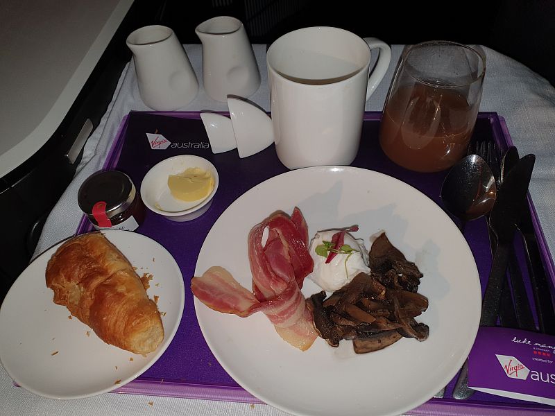 Virgin Australia Business Class Meal - Hot Breakfast